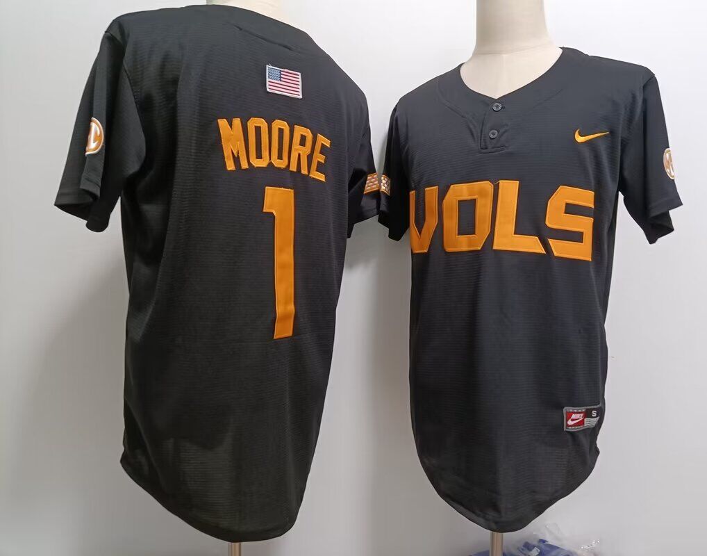 2024 NCAA Men Tennessee Volunteers #1 Moore black  Nike jersey->ncaa teams->NCAA Jersey